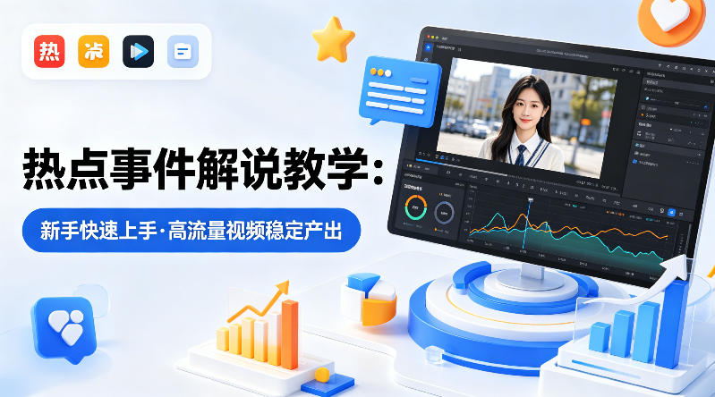 某大V的热点事件解说教学，新手也能快速上手，稳定产出高流量解说视频-墨痕微课