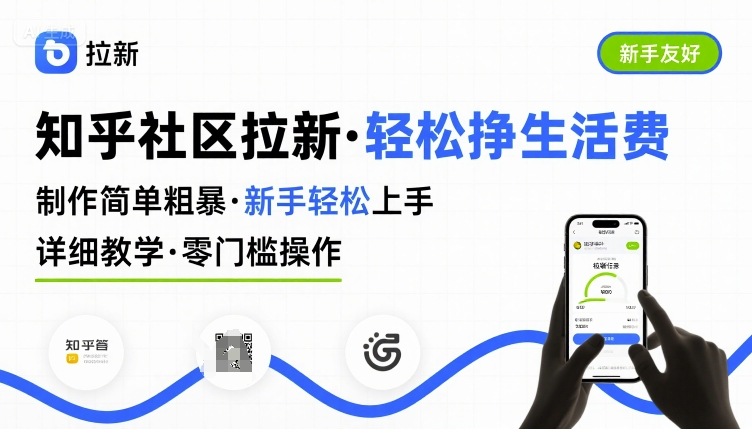 知乎社区拉新,制作简单粗暴,新手轻松上手,详细教学,轻松挣取生活费-墨痕微课