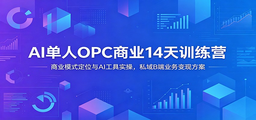AI单人OPC商业14天训练营：商业模式定位与AI工具实操，私域B端业务变现方案-墨痕微课