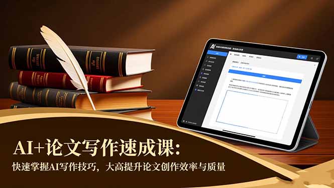 AI+论文写作速成课:快速掌握AI写作技巧,大幅提升论文创作效率与质量-墨痕微课