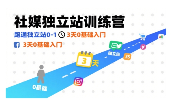 社媒独立站训练营,跑通独立站0-1,3天0基础入门-墨痕微课