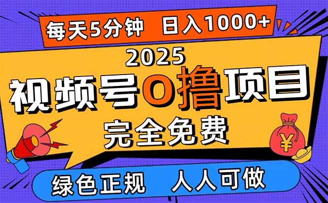 2025视频号0撸项目,5分钟一个号,日入1000+,人人可做-墨痕微课
