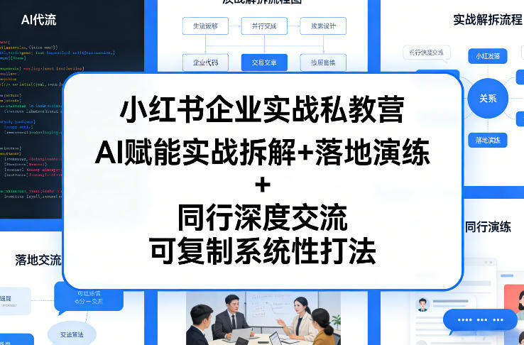 小红书企业实战私教营,AI赋能实战拆解+落地演练+同行深度交流,可复制系统性打法-墨痕微课