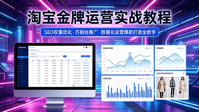 2026 淘宝金牌运营实战教程,SEO权重优化万相台推广,数据化运营爆款打造全教学-墨痕微课