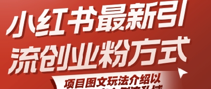 小红书最新引流创业粉方式,项目图文玩法介绍以及如何安全倒流私域-墨痕微课