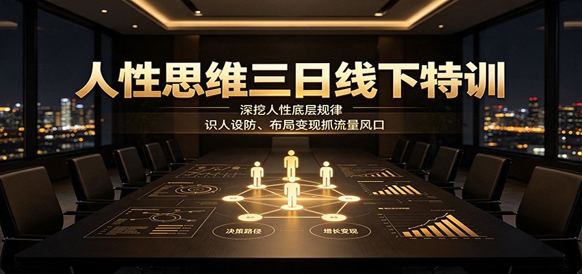 人性思维三日线下特训:深挖人性底层规律,识人设防、布局变现抓流量风口-墨痕微课