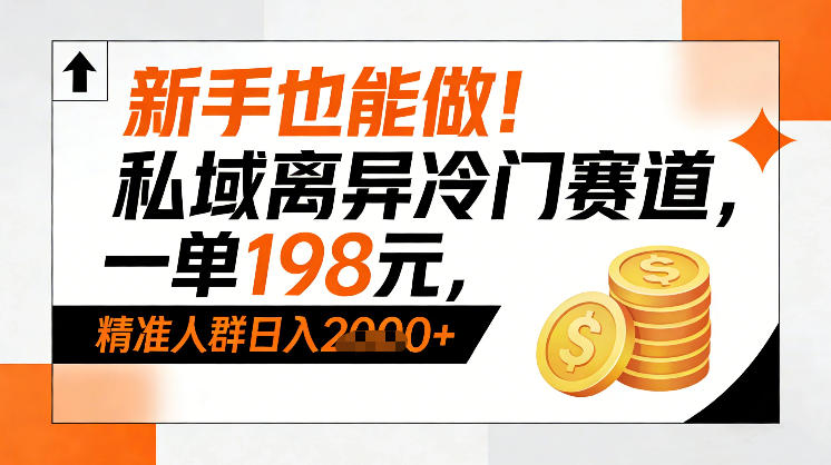 新手也能做！私域离异冷门赛道，一单198，精准人群日入1k+-墨痕微课