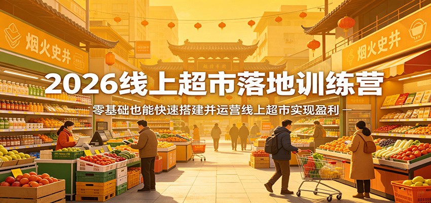 2026线上超市落地训练营,零基础也能快速搭建并运营线上超市实现盈利-墨痕微课