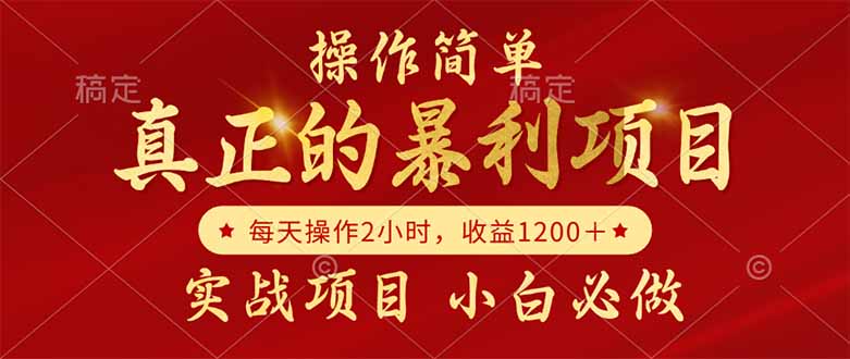 真正的暴利项目，操作简单，每天收益1200＋，自己做老板-墨痕微课