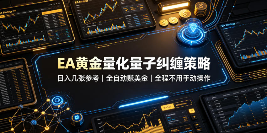 EA黄金量化量子纠缠策略,日入几张,全自动賺美金,全程不用手动操作!【揭秘】-墨痕微课