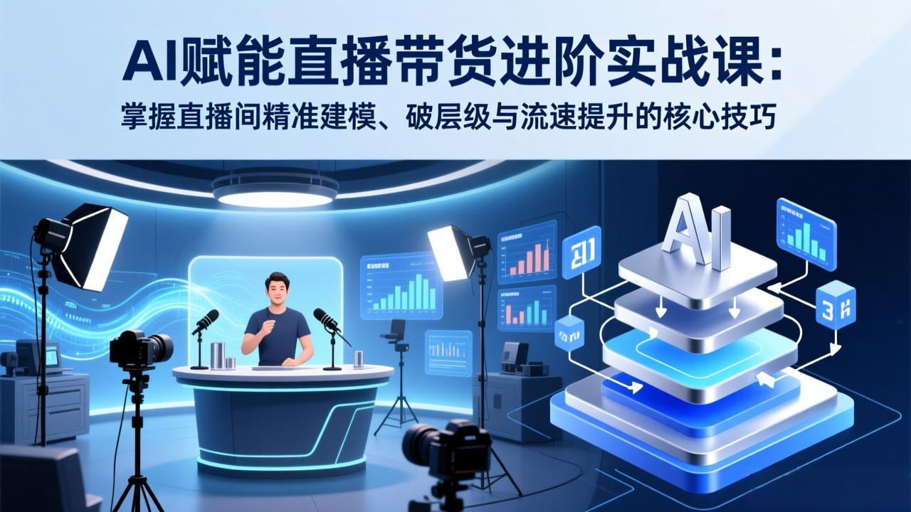 AI赋能直播带货进阶实战课:掌握直播间精准建模、破层级与流速提升的核心技巧-墨痕微课