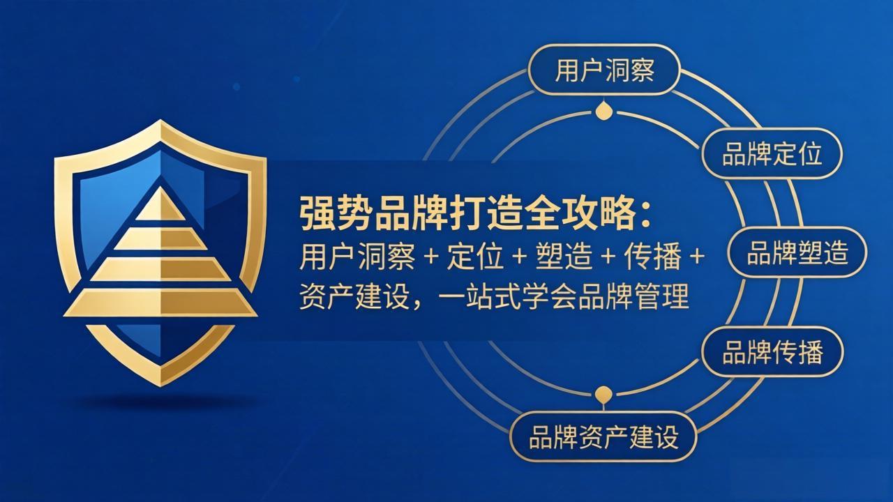 强势品牌打造全攻略：用户洞察 + 定位 + 塑造 + 传播 + 资产建设，一站式学会品牌管理-墨痕微课