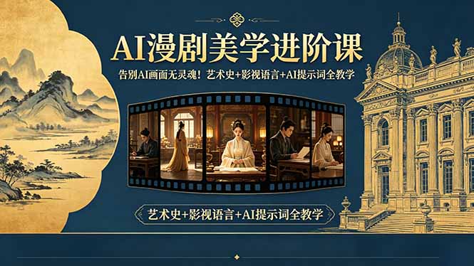 告别AI画面无灵魂！AI漫剧美学进阶课-更新，艺术史+影视语言+AI提示词全教学-墨痕微课