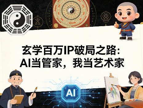 玄学百万IP破局之路：AI当管家，我当艺术家-墨痕微课
