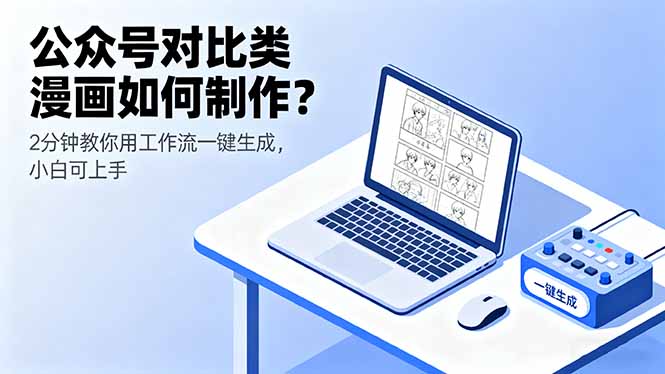 公众号对比类漫画如何制作？2分钟教你用工作流一键生成，小白可上手-墨痕微课