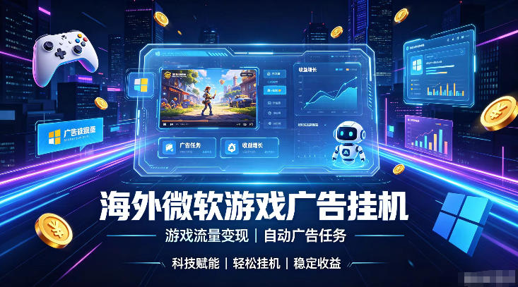 海外游戏广告自动挂G,轻资产海外副业风口,单设备稳定产出500+【揭秘】-墨痕微课