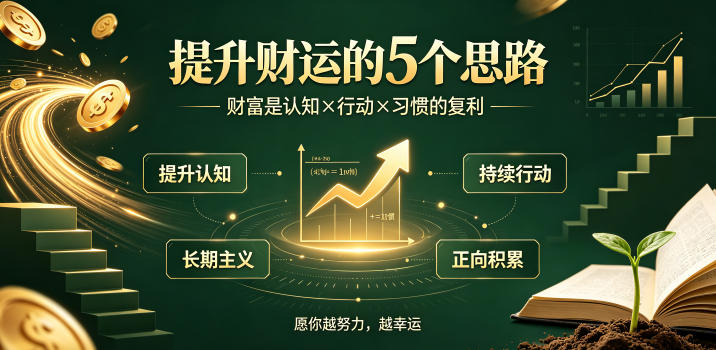 付费文章：提升财运的5个思路——财富是认知x行动x习惯的复利，愿你越努力，越幸运-墨痕微课
