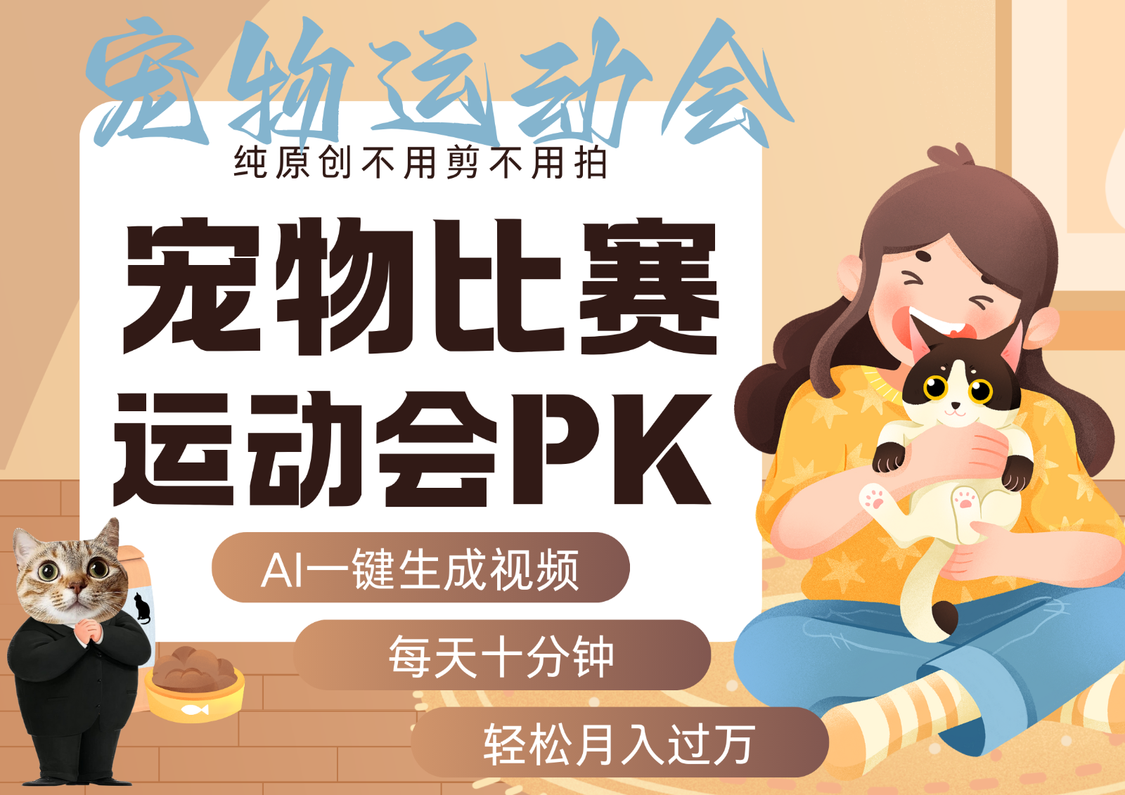AI萌宠运动员跳水 射击 篮球 足球比赛 每天十分钟 附详细提示词文案库 代替做…-墨痕微课