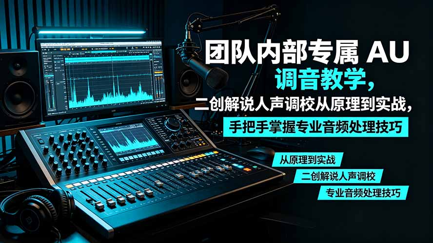 某大佬团队内部专属 AU 调音教学，二创解说人声调校从原理到实战，手把手掌握专业音频处理技巧-墨痕微课