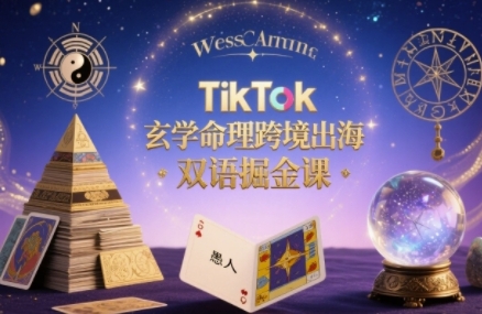 TikTok玄学命理跨境出海双语掘金课,手把手教你用命理知识精准直击海外用户痛点-墨痕微课