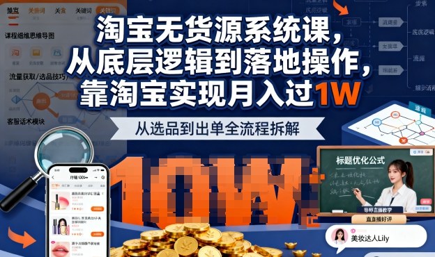 2025最新淘宝无货源系统课,从底层逻辑到落地操作,靠淘宝实现月入过1W-墨痕微课