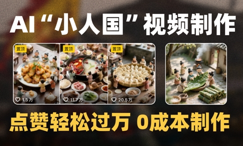 爆款1000W+播放微缩景观迷你小人国AI视频0成本制作全流程教学-墨痕微课
