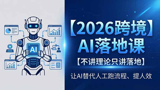 2026跨境AI落地课，不讲理论只讲落地，让AI替代人工跑流程、提人效-墨痕微课