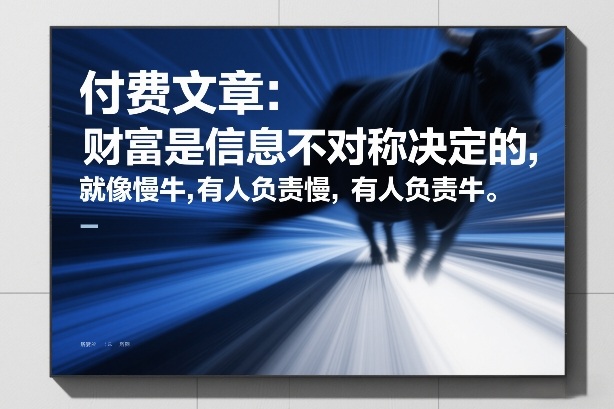 付费文章:财富是信息不对称决定的,就像慢牛,有人负责慢,有人负责牛-墨痕微课