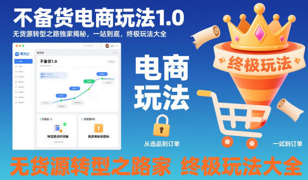 不备货电商玩法1.0，​无货源转型之路独家揭秘，一站到底，终极玩法大全-墨痕微课