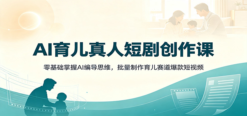 AI育儿真人短剧创作课：零基础掌握AI编导思维，批量制作育儿赛道爆款短视频-墨痕微课