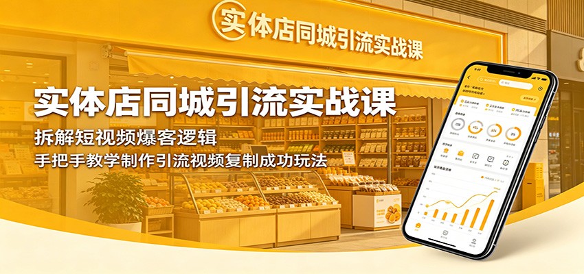 实体店同城引流实战课:拆解短视频爆客逻辑,手把手教学制作引流视频复制成功玩法-墨痕微课
