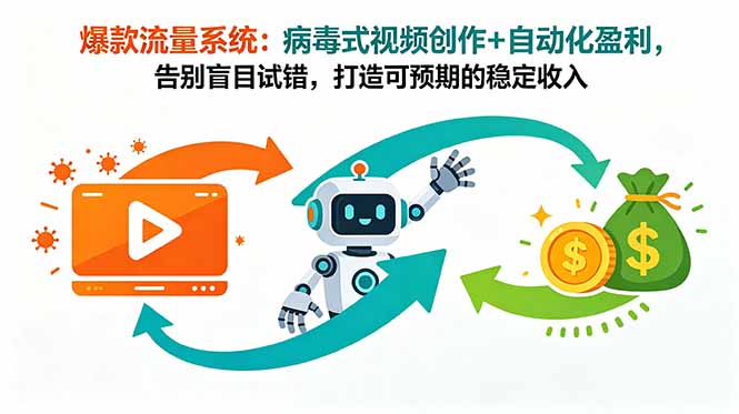 爆款流量系统：病毒式视频创作+自动化盈利，告别盲目试错，打造可预期的稳定收入-墨痕微课