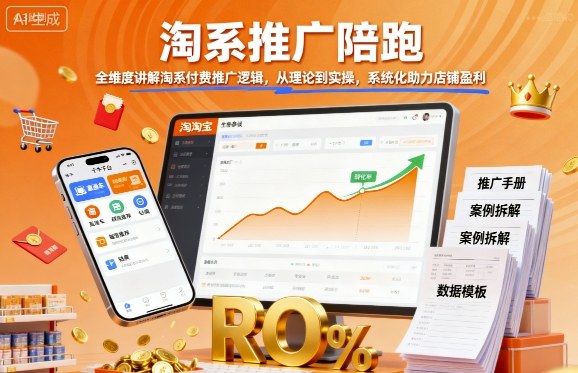 淘系推广陪跑,全维度讲解淘系付费推广逻辑,从理论到实操,系统化助力店铺盈利-墨痕微课