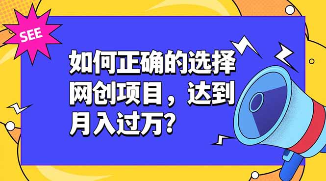 如何正确的选择网创项目，达到月入过万？，本课程教你正确选择项目。-墨痕微课