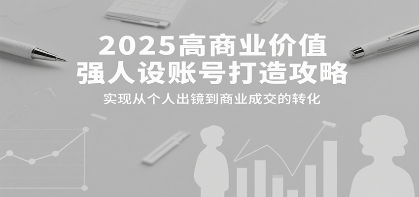2025高商业价值强人设账号打造攻略，实现从个人出镜到商业成交的转化-墨痕微课