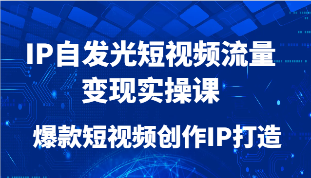 IP自发光短视频流量变现实操课，爆款短视频创作IP打造-墨痕微课