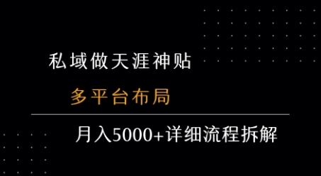 私域做天涯神贴 多平台布局 月入5k+详细流程拆解-墨痕微课