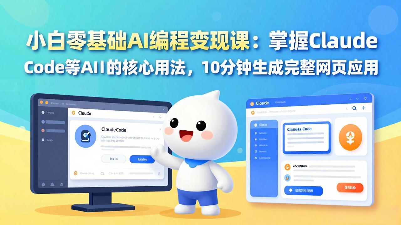 小白零基础AI编程变现课：掌握Claude Code等AI工具的核心用法，10分钟生成完整网页应用-墨痕微课