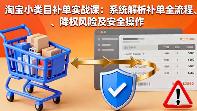 淘宝小类目补单实战课:系统解析补单全流程、降权风险及安全操作-墨痕微课