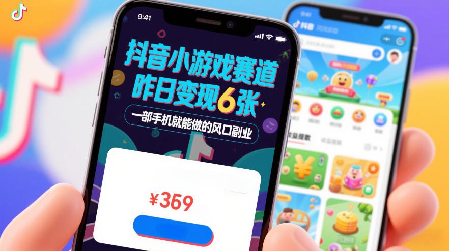 抖音小游戏赛道，昨日变现600+，零基础一部手机就能做的风口副业【揭秘】-墨痕微课