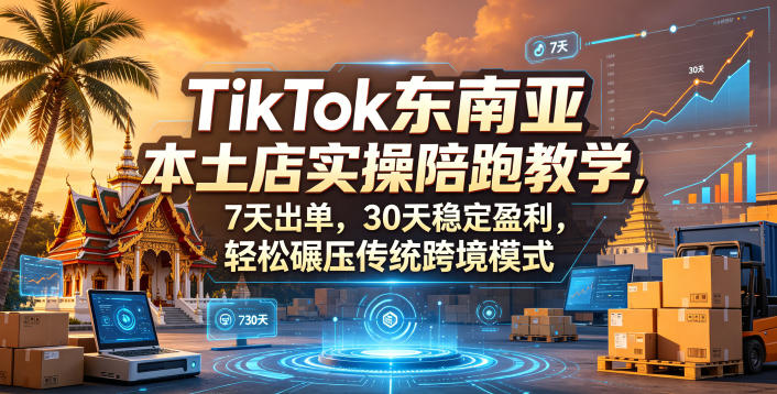 TikTok东南亚本土店实操陪跑教学,7天出单,30天稳定盈利,轻松碾压传统跨境模式(更新0516)-墨痕微课