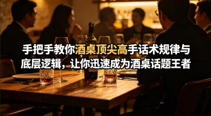 付费文章:手把手教你酒桌顶尖高手话术规律与底层逻辑,让你迅速成为酒桌话题王者(二十年全网独家经验分享)-墨痕微课
