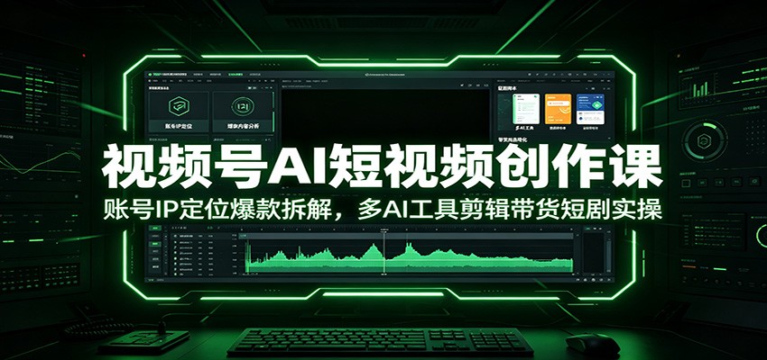 视频号AI短视频创作课：账号IP定位爆款拆解，多AI工具剪辑带货短剧实操-墨痕微课