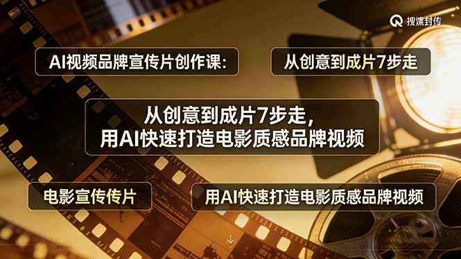 AI视频品牌宣传片创作课:从创意到成片7步走,用AI快速打造电影质感品牌视频-墨痕微课