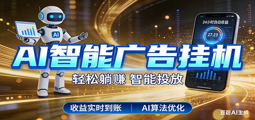 智能广告挂机新时代，利用碎片化时间实现稳定被动收益，AI帮你持续盈利-墨痕微课