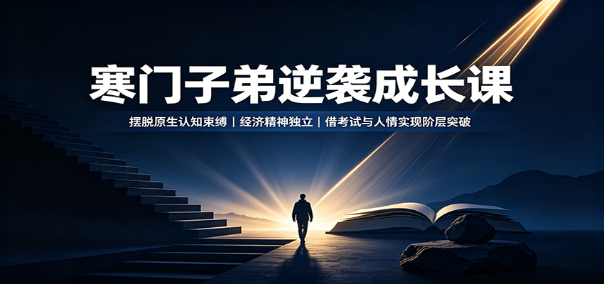寒门子弟逆袭成长课：摆脱原生认知束缚，经济精神独立，借考试与人情实现阶层突破-墨痕微课