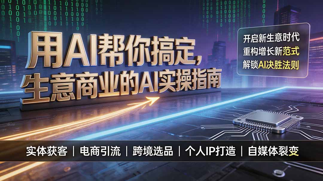 用AI帮你搞定,生意商业的AI实操指南,开启新生意时代,重构增长新范式,解锁AI时代决胜法则-墨痕微课