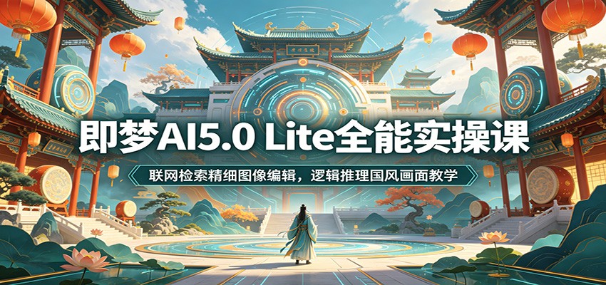 即梦AI5.0 Lite全能实操课：联网检索精细图像编辑，逻辑推理国风画面教学-墨痕微课