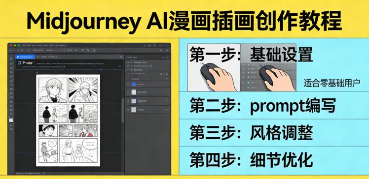利用Midjourney AI人工智能轻松创作漫画插画教程，零基础创作完整漫画插画-墨痕微课