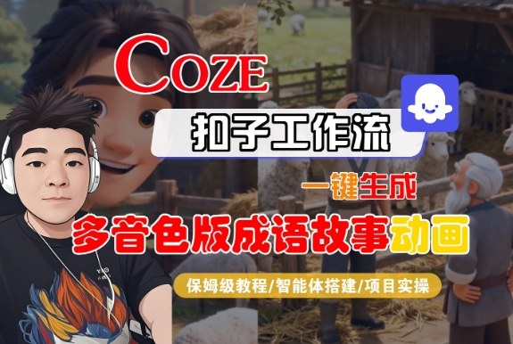 Coze扣子智能体工作流一键生成“多音色版成语故事“动画，全流程保姆级教学-墨痕微课